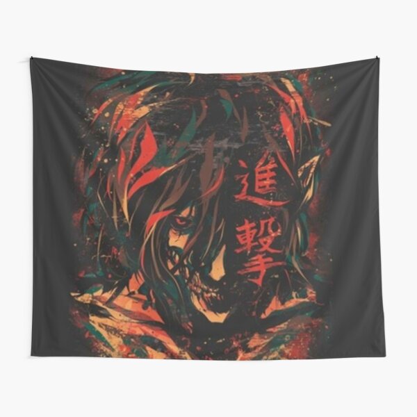 fire face red Tapestry
