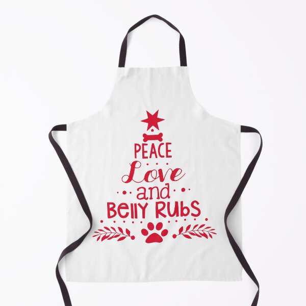 Item preview, Peace love and belly rubs for Christmas - Dog Happy Holidays - Dog Christmas sticker - Belly Rubs sticker in white on green designed and sold by smooshfaceutd.