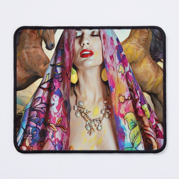 Item preview, Sexy Nude Virginia with Huge Tits and her Two Favorite Horses designed and sold by SexyDigitalArt.