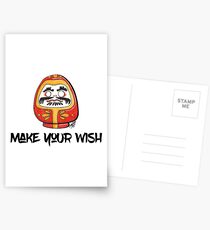 Make your wish - Daruma doll (RED) Postcards