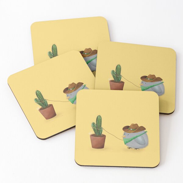 Item preview, Bean the Cowboy Catches a Cactus - Yellow designed and sold by mwkairos.