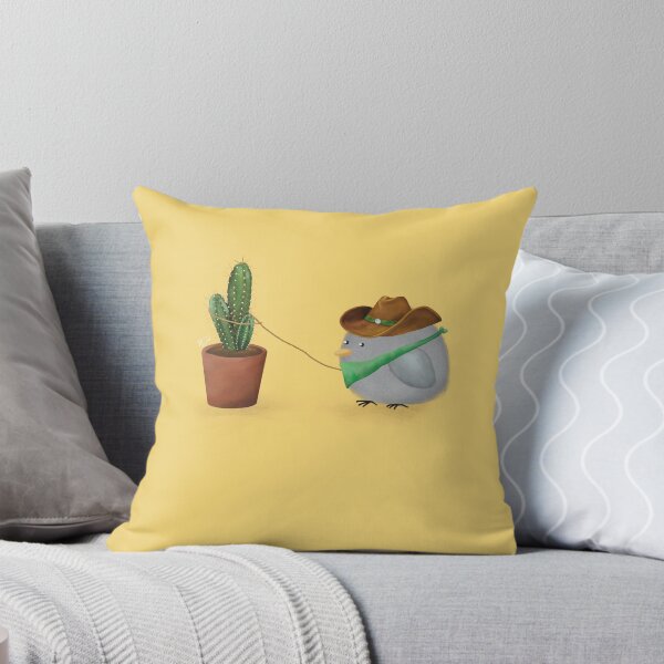 Item preview, Bean the Cowboy Catches a Cactus - Yellow designed and sold by mwkairos.