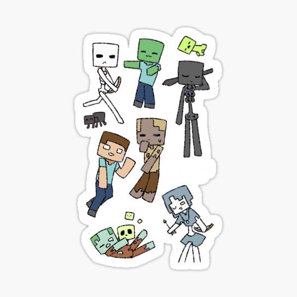 "Sketchy Minecraft Characters" Sticker for Sale by RickSchoen Redbubble
