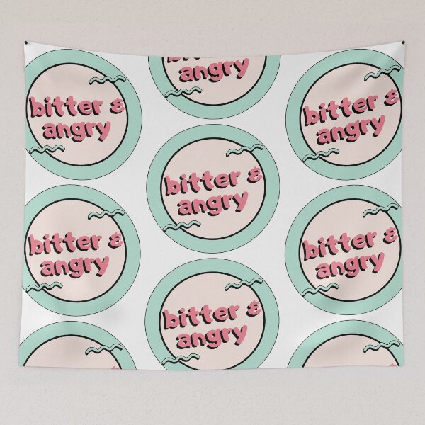 Item preview, Bitter and Angry Retro 80's Circle designed and sold by Pink Ribbon.