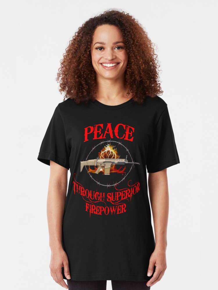 peace through superior firepower shirt uzi