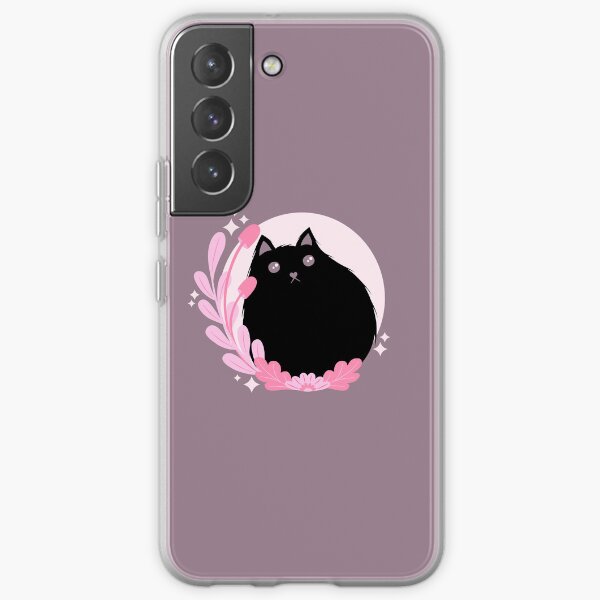 Black Cat with Mushrooms (Dark) Samsung Galaxy Soft Case