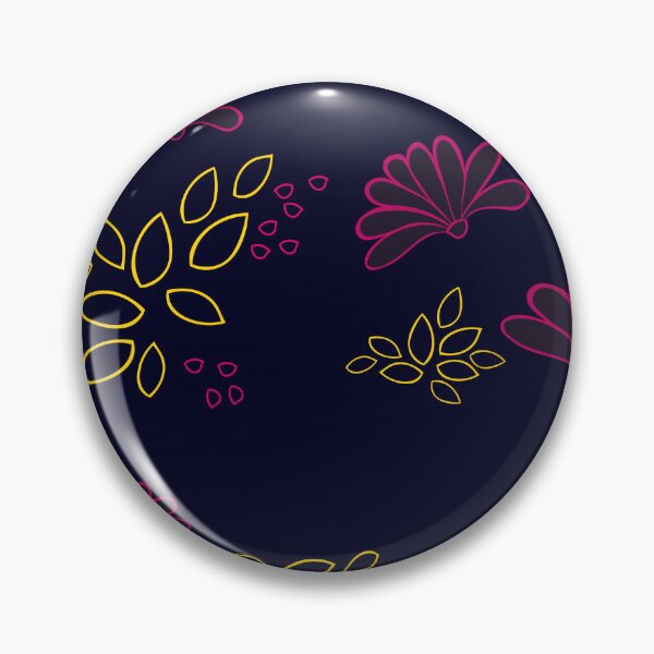 Item preview, floral print on midnight blue background seamless repeat pattern designed and sold by DesignsByMadiha.