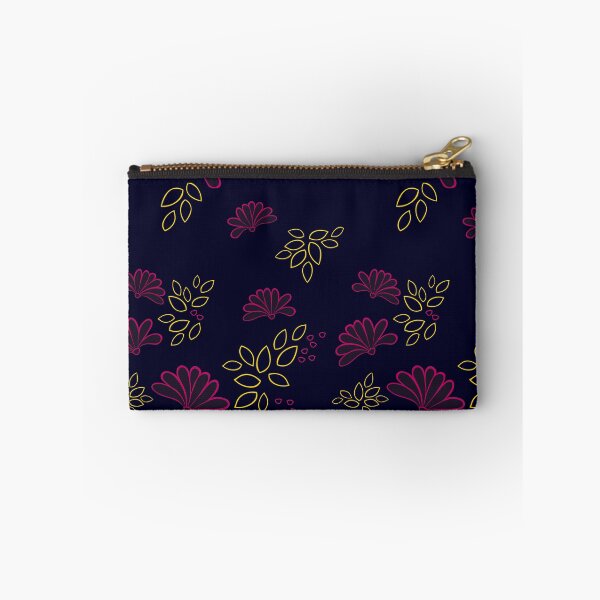 Item preview, floral print on midnight blue background seamless repeat pattern designed and sold by DesignsByMadiha.