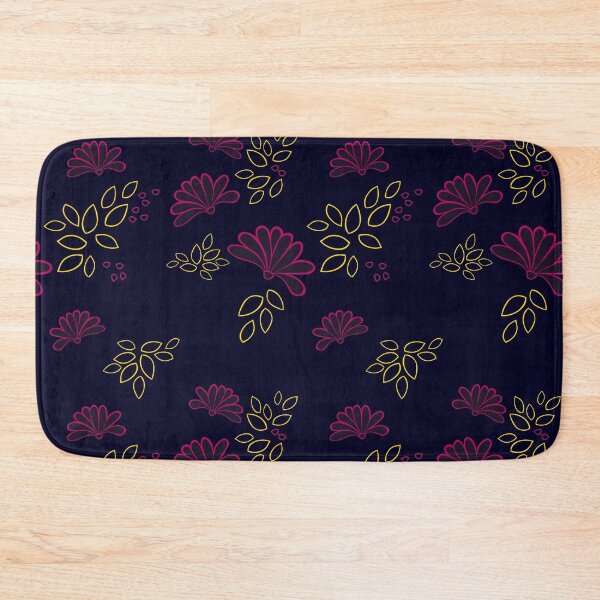 Item preview, floral print on midnight blue background seamless repeat pattern designed and sold by DesignsByMadiha.