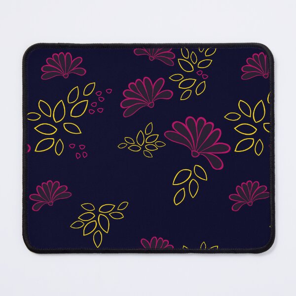Item preview, floral print on midnight blue background seamless repeat pattern designed and sold by DesignsByMadiha.