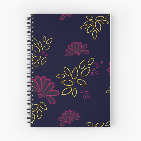 Item preview, floral print on midnight blue background seamless repeat pattern designed and sold by DesignsByMadiha.