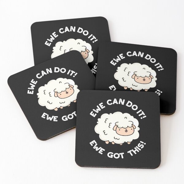 Item preview, Ewe Can Do It Ewe Got This Funny Sheep Puns (Dark BG) designed and sold by punnybone.