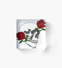 Skull and Roses Acrylic Block