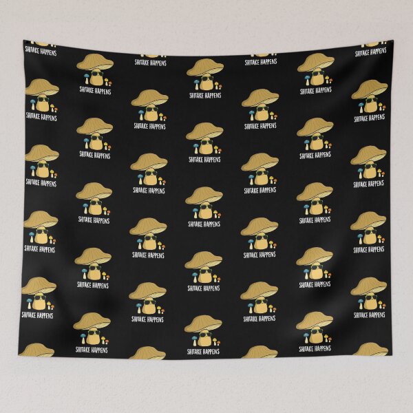 Item preview, Shitake Happens Funny Mushroom Puns (Dark BG) designed and sold by punnybone.