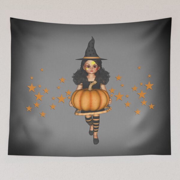 Item preview, Little Painted Face Pumpkin Witch designed and sold by dkatesmith.