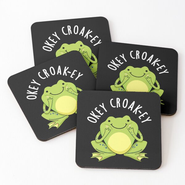 Item preview, Okey Croak-ey Funny Frog Puns (Dark BG) designed and sold by punnybone.