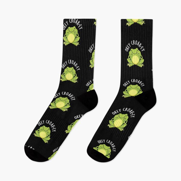 Item preview, Okey Croak-ey Funny Frog Puns (Dark BG) designed and sold by punnybone.