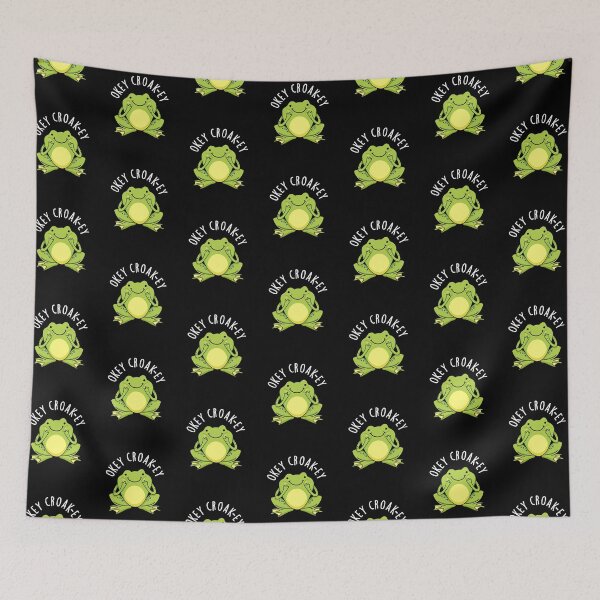 Item preview, Okey Croak-ey Funny Frog Puns (Dark BG) designed and sold by punnybone.