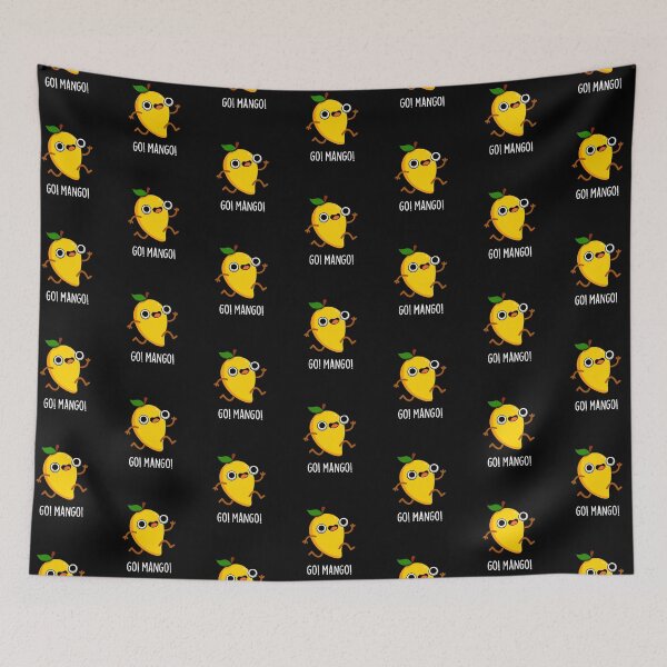 Item preview, Go Man Go Cute Fruit Mangos (Dark BG) designed and sold by punnybone.