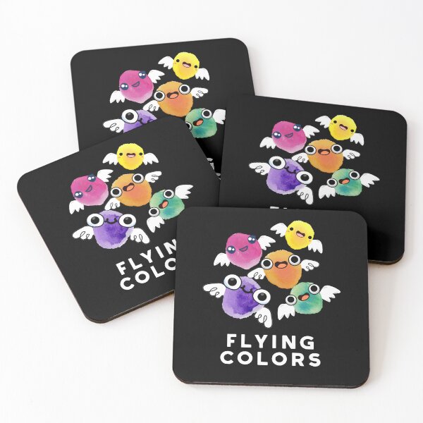 Item preview, Flying Colors Funny Colorful Wings Puns (Dark BG) designed and sold by punnybone.