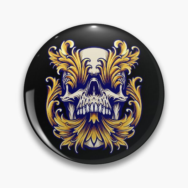 Item preview, Angry Skull Victorian Gold Ornaments  designed and sold by Shuvra Gain.