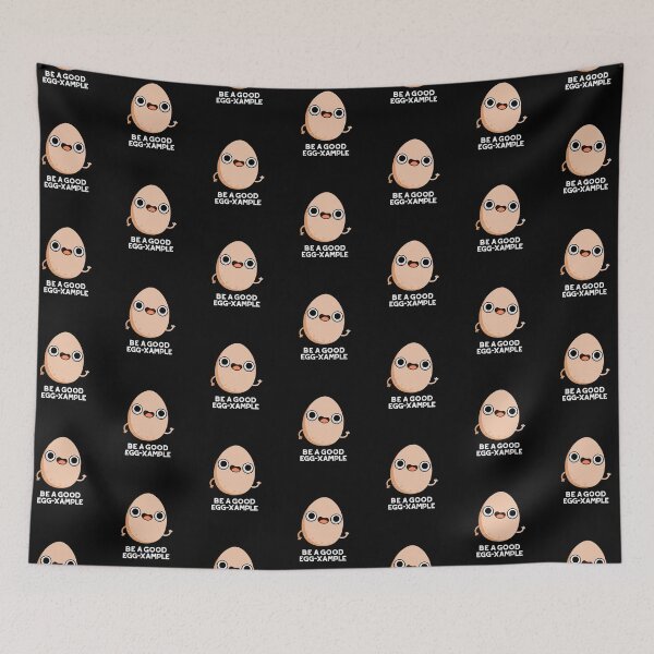 Item preview, Be A Good Egg-xample Funny Egg Puns (Dark BG) designed and sold by punnybone.