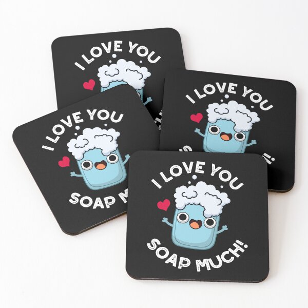 Item preview, I Love You Soap Much Funny Soap Puns (Dark BG) designed and sold by punnybone.