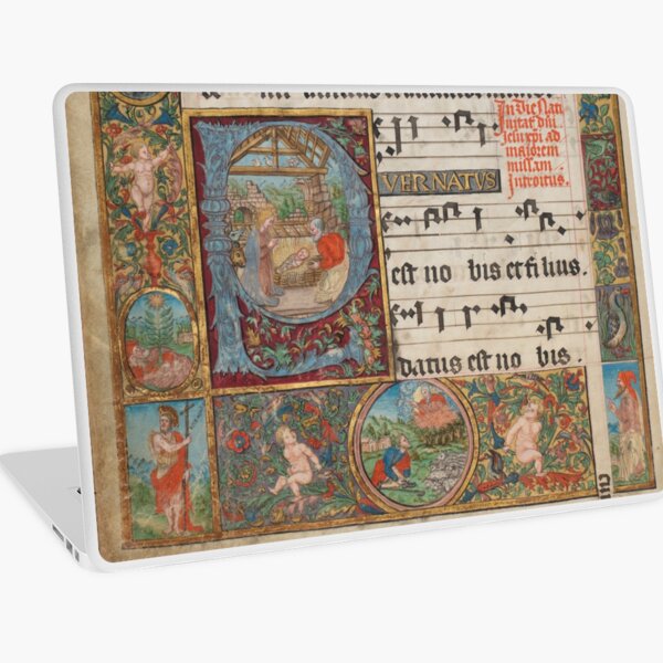 Christmas scene in a 16th century illuminated manuscript Laptop Skin
