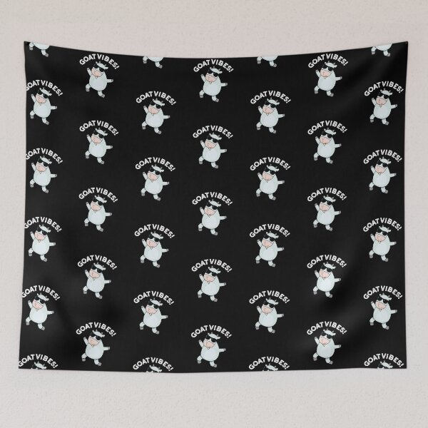 Item preview, Goat Vibes Funny Good Vibes Animal Puns (Dark BG) designed and sold by punnybone.