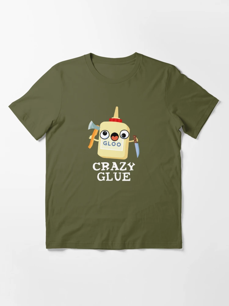 Crazy Glue Funny Super Glue Pun (Dark BG) Baby T-Shirt for Sale