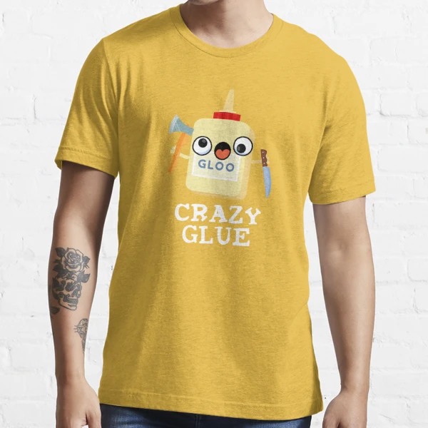 Crazy Glue Funny Super Glue Pun (Dark BG) Baby T-Shirt for Sale