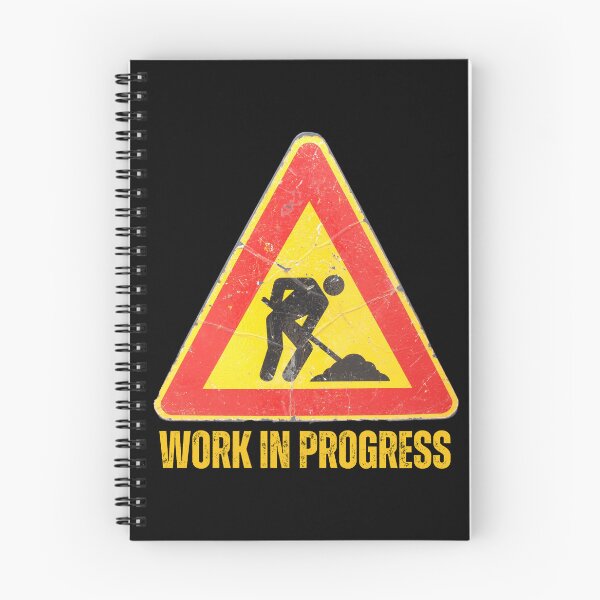 Item preview, Work in Progress. Sign. Yellow Red Black, Yellow Text Distressed Used designed and sold by JellyBeenzz.