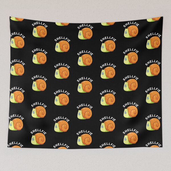 Item preview, Shellfie Funny Snail Selfie Puns (Dark BG) designed and sold by punnybone.