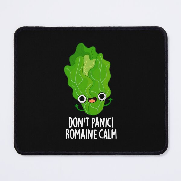 Item preview, Don't Panic Romaine Calm Funny Veggie Puns (Dark BG) designed and sold by punnybone.