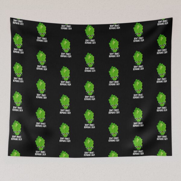 Item preview, Don't Panic Romaine Calm Funny Veggie Puns (Dark BG) designed and sold by punnybone.