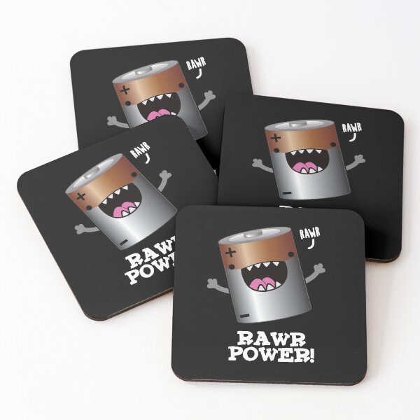 Item preview, Rawr Power Funny Battery Puns (Dark BG) designed and sold by punnybone.