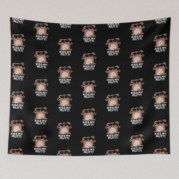 Item preview, Kiss My Mutt Funny Sassy Dog Pun (Dark BG) designed and sold by punnybone.