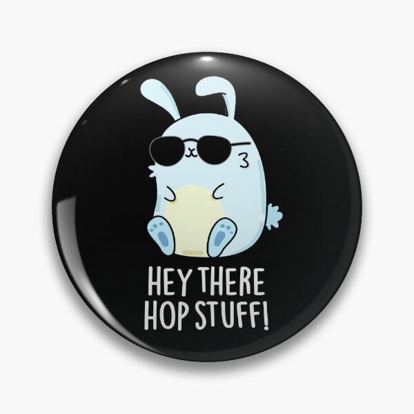 Item preview, Hey There Hop Stuff Funny Rabbit Puns (Dark BG) designed and sold by punnybone.