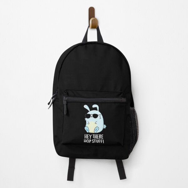 Item preview, Hey There Hop Stuff Funny Rabbit Puns (Dark BG) designed and sold by punnybone.