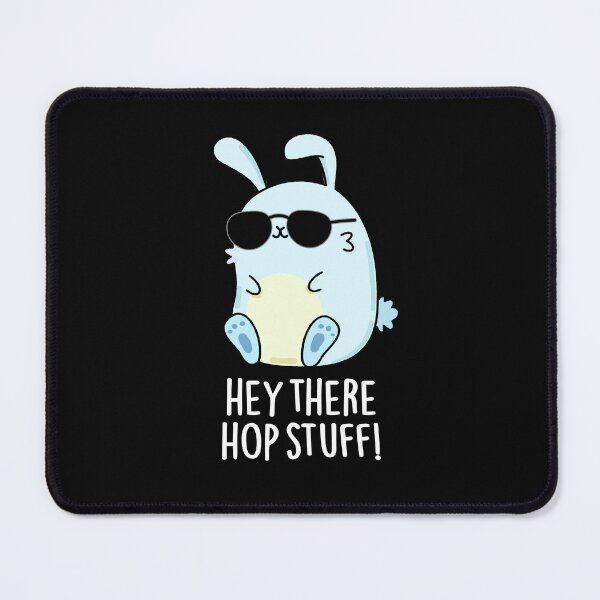 Item preview, Hey There Hop Stuff Funny Rabbit Puns (Dark BG) designed and sold by punnybone.