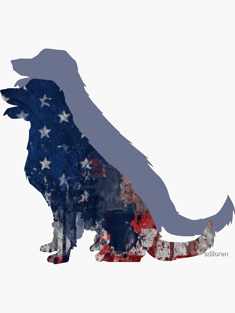 "American Flag Dog" Sticker by sdiloren Redbubble