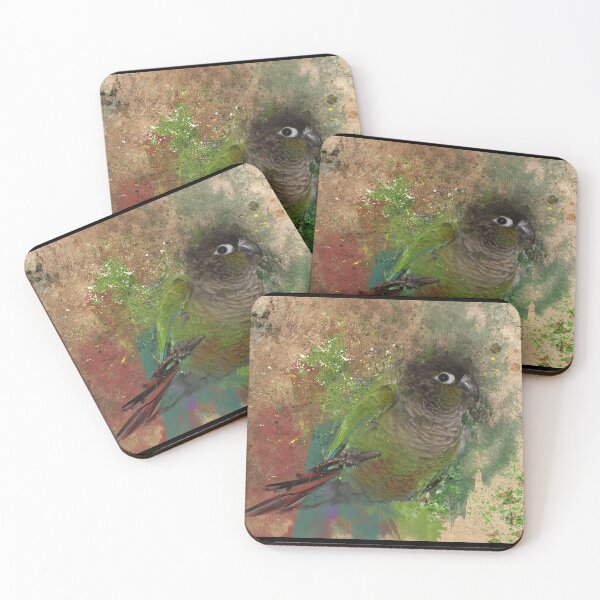 Item preview, Green Cheek Conure Splatter Paint designed and sold by SaraNArt.