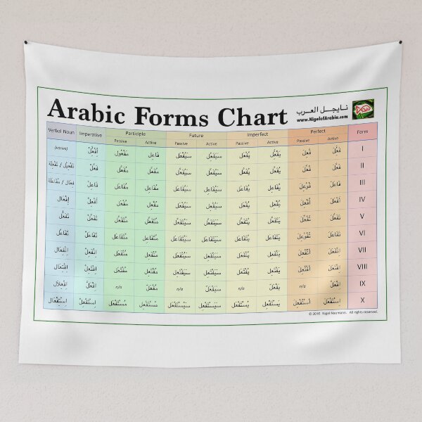 Item preview, Arabic Forms Chart (Verb Forms I-X) designed and sold by Nigel of Arabia.