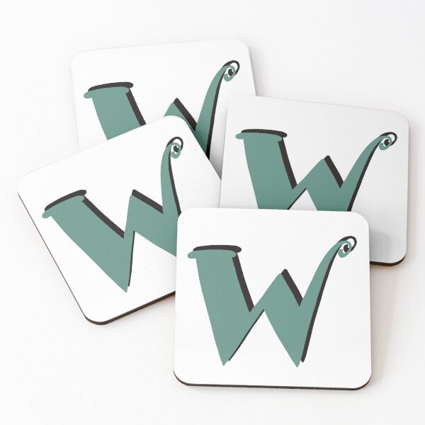 Item preview, Letter W green initial monogram alphabet W capital W designed and sold by Antique-Gifts.