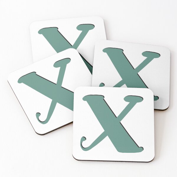 Item preview, Letter X green initial monogram alphabet X capital X designed and sold by Antique-Gifts.
