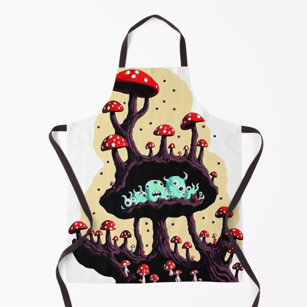Item preview, Little slime monsters living in a toadstool caves with flying flowers designed and sold by BrachiaST.