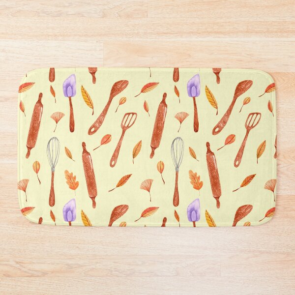 Item preview, Rolling pins and kitchen utensils seamless pattern designed and sold by pinkyfish1010.