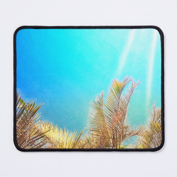 Item preview, Tropical Style Décor Palm Fronds and Turquoise Sky with Sun Streaks Tropicalcore designed and sold by Beachy.