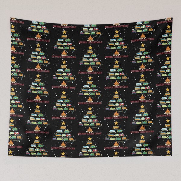 Item preview, Christmas Retro Camping Merry Christmas Tree Camper Design designed and sold by tranquilbeach.