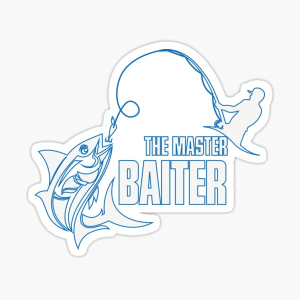 10in x 3in Large Funny Auto Decal Fish Bumper Sticker Fishing Master Baiter  Car Truck Boat RV Rod (Master Baiter)